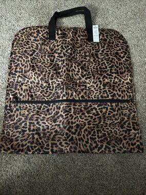 Chico's Leopard-Print Carry Garment Bag in Brown and Black, NWT